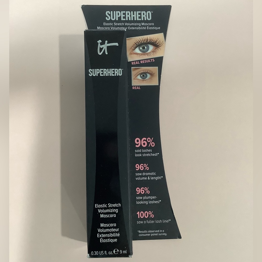 NEW IT Cosmetics Superhero Volumizing Lengthening Black Mascara